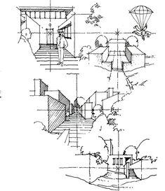 an architectural drawing shows the steps and staircases