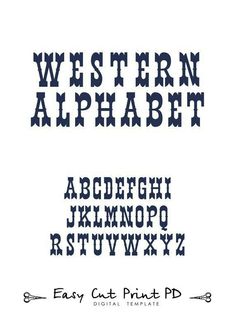 the font and numbers for western alphabet