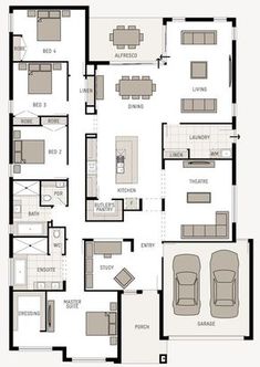 the floor plan for a two story house