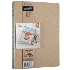 a brown book with an image of a purse on it