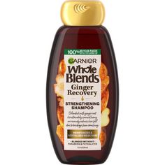 Whole Blends Ginger Recovery Strengthening Shampoo - Garnier Garnier Whole Blends, Garnier Hair Color, Whole Blends, Hair Color Brands, Honey Ginger, Ginger Extract, Weak Hair, Hair Care Regimen, Reduce Hair Fall