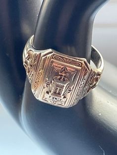 Vintage 1939  Herff Jones. HJ  Ultra Supertone 10 K Solid Gold Selma High  School Class Ring. Legible Date and High School Name. 5.7 Grams 1990 Class Ring, 1983 Ladies Gold Class Ring, Class Ring Alternative, Art Deco 14k White Gold Engraved Ring, Victorian 14k Gold Engraved Collectible Ring, Classic Engraved Ring With Hallmarks, Art Deco Engraved Ring Stamped 14k, Antique Hallmarked White Gold Signet Ring, Antique 14k Stamped Signet Ring