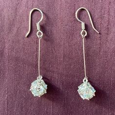 Nwot Silver Drop Earrings With Swarovski Crystal Balls. Length: 1.5 Inches; Crystal Diameter: 0.5 Inch. Crystal Ball Earrings, Crystal Balls, Swarovski Jewelry, Silver Drop Earrings, Jewelry Silver, Crystal Ball, Swarovski Crystal, Swarovski Crystals, Silver Jewelry