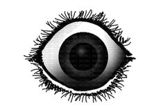 an eye with black and white lines on it