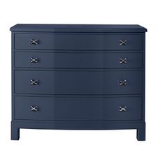 a blue dresser with four drawers