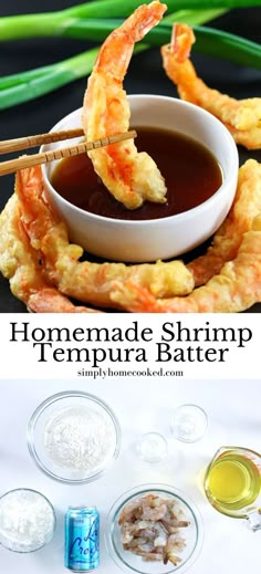 homemade shrimp tempura batters with dipping sauce