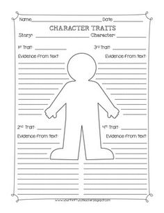 a paper character sheet with the words character and an image of a person's body