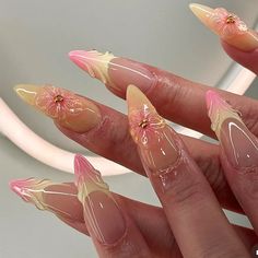 49751835836715 3d Flower Nails, Tropical Nails, Airbrush Nails, Nagel Tips, Her Nails, Vacation Nails, Yellow Nails, American Beauty