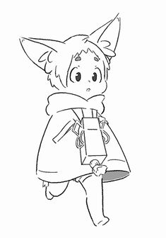 an animal girl with a bag in her hand