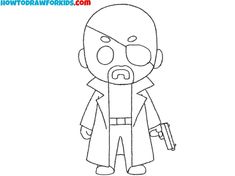 How to Draw Nick Fury - Easy Drawing Tutorial For Kids