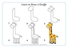 how to draw a giraffe for kids