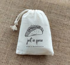 a white bag with a taco on it