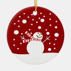 a christmas ornament with a snowman on it