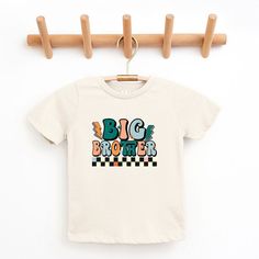 Looking for a cute tee for your kids? We have the perfect Big Brother Checkered graphic tee addition to their closet! Also available in toddler tees. Kids Tees, Kids Clothes Boys, Top Graphic Tees, Flower Shirt, Toddler Tees, Kid Tees, Big Brother, Tee Shop, Vintage Tees