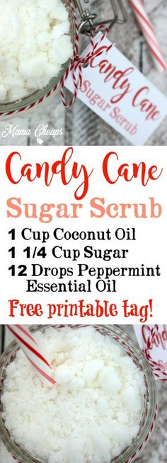 Candy Cane Sugar Scrub, Diy Candy Cane, Peppermint Sugar Scrub, Christmas Party Snacks, Peppermint Sugar Scrubs, Diy Christmas Candy, Diy Christmas Party