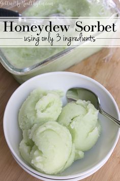 homemade honeydew sorbet using only 3 ingredients