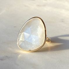 white moonstone large gemstone ring Gold Moonstone Ring, How To Clean Silver, Three Rings, White Moonstone, Professional Jewelry, Moonstone Ring, Cleaning Jewelry, Cocktail Ring, Gold Plated Jewelry