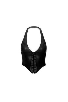 Look no further, our Mara corset is here and now in black latex. This halter top corset features a jaw-dropping plunging neckline with a zipper closure up the front. She's the one. Please refer to the flat lay image for product accuracy. Zipper color varies Látex Corset, Black Latex Clothes, Leather Corset Outfit, Black Leather Corset Top, Single As A Pringle, Corset Back Dress, Corset Y2k, Black Widow Costume, Black Leather Outfit