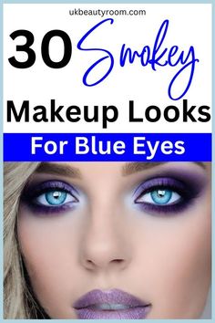 Best Smokey Eye Makeup, Eye Popping Makeup For Blue Eyes, Makeup Tricks For Blue Eyes, Eyeshadow Looks For Blue Eyes Tutorials, Blue Eyeshadow On Blue Eyes, Dramatic Wedding Makeup For Blue Eyes, Eye Makeup For Hooded Blue Eyes, Eye Shadow Colors For Blue Eyes, Make Up For Blue Eyes Tutorial