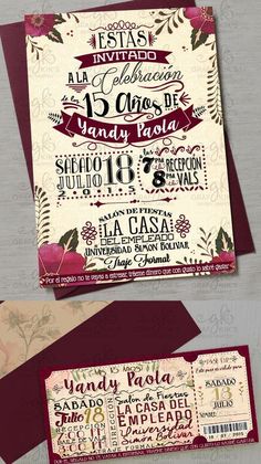 the wedding card has been designed to look like it is in an old time fashion