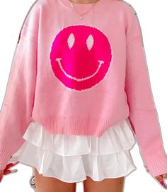 Winkin n Pinkin Smiley Face Sweater | Sassy Shortcake | sassyshortcake.com