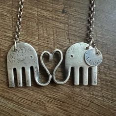 Artisan Designed Vintage Sterling Silver Forks Shaped Into Elephants.. Such A Sweet Design With A Good Luck Tag Attached No Hallmarks But Was Purchased From Reputable Artist 20” Sterling Silver Rolo Style Chain With Patina Spoon Jewelry Diy, Spoon Jewelry, Elephant Necklace, Artisan Design, Jewelry Diy, Forks, Vintage Sterling Silver, Good Luck, Womens Jewelry Necklace