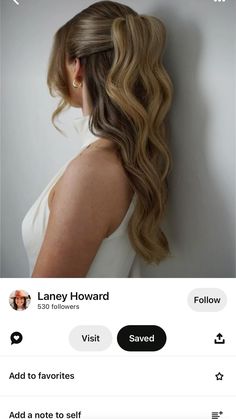 Hair For High Neck Dress, Peinados Para Graduacion Sueltos, Rehearsal Dinner Hair, Dinner Hair, Side Up Hairstyles, Engagement Hair, Media Cola, Half Up Wedding Hair, Engagement Hairstyles