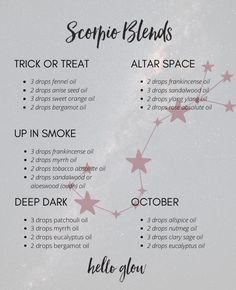 Essential Oil Blends For Witches, Essential Oils For Zodiac Signs, Witchy Oil Blends, Bath And Body Works Essential Oil Blends