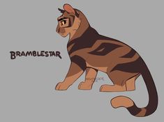 a drawing of a cat with the word bramblestar on it's chest