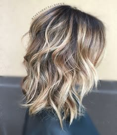 textured lob Longbob Hair, Angled Hair, Blonde Balayage Highlights, Blond Balayage, Wavy Lob, Jamie Chung, Brown Blonde Hair, Long Layered Hair