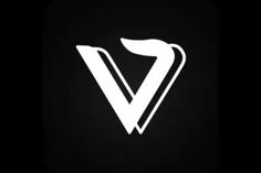 the v logo on a black background