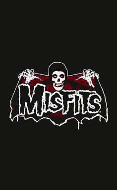 the misfits logo on a black background