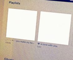 a computer screen with two white squares on the bottom right corner and an ad for playlists below