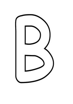 the letter b is outlined in black and white