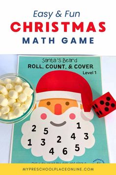 santa's beard roll count and cover christmas game for kids to play on the table