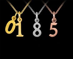 Silver gold overlay number necklace was designed for the best friend for her babies due date that was coming up! This is a perfect birthday gift for: Baby shower, Anniversary. Birthday Graduation Christmas and so many beautiful opportunities to celebrate! Show off your birth year. Mix and match with initials hearts and many other beautiful details. We do different styles as necklaces or chokers in White gold, Yellow and Rose also. Just inquire and we are here to help with the design as unique as Katie Jackson, Date Necklace, Number Jewelry, Baby Due Date, Dainty Initial Necklace, Baby Due, Number Necklace, Gold Number, Initial Necklace Gold