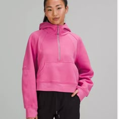 Pink Blossom Scuba Oversized Half-Zip Hoodie - M/L NWT Pink Blossom, Cozy Fits, Women Hoodies Sweatshirts, Pink Hoodie, Too Long