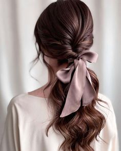 Tail Hairstyle, Romantic Hairstyles, Bow Hairstyle, Hair Ponytail Styles, Ponytail Styles, Hairstyles For School, Ponytail Hairstyles, Hairstyle Ideas