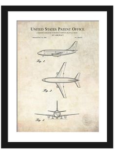 an airplane is shown with the words united states patent office