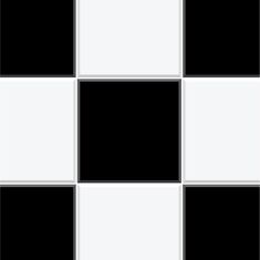 a black and white checkered tile pattern