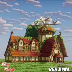 Scarletvine Mill 🌺🌾 Another exciting collab between Benji and Beef, The perfect place to grind your grain in a windswept village! 🫶 Some of you may even remember this build from our collab stream from last week! 🙌 Show some love and support if you like what you see <3 _____________________________________ 🪷FOLLOW @beef.builds and @Official_Benjimin for more! 🌱COMMENT to tell me what you think! 🌿LIKE and SAVE to show me your support! _____________________________________ 🥨Built on @baker... Minecraft Bakery, Play Bakery, Minecraft Interior, Minecraft Interior Design, Bangunan Minecraft, Minecraft House Tutorials, Easy Minecraft Houses