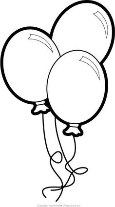 balloons coloring page for kids to print out and color on the table or in the kitchen