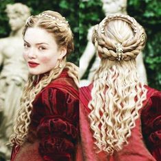 Lucrezia Borgia Hairstyles, Old English Hairstyles, Medieval Braided Hairstyles, Rennaisance Hairstyle, Period Hairstyles, ليلي كولينز, Targaryen Hair