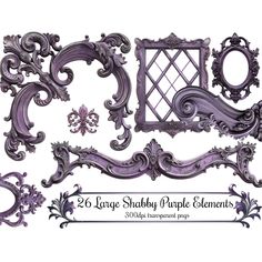 an ornate purple frame with scrolls and flowers on the edges is cut out from paper