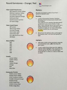 the instructions for how to make round gems in oranges and yellows on white paper