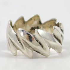 Tufa Cast Sterling Silver Ring with a Lightning Bolt Design.Ring Size: 8.5.5” Band Width Lightning Ring, Tufa Casting, Lightning Bolt Design, Lightning Bolt, Sterling Silver Ring, Silver Ring, Sterling Silver Rings, Ring Size, Silver Rings