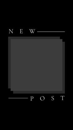 the new post logo in black and white on a dark background with an empty square