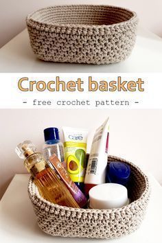 crochet basket with free pattern and instructions