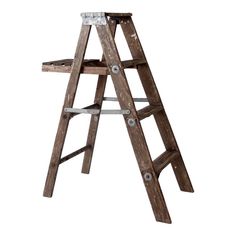 a wooden ladder with two steps on the bottom and one step up to the top