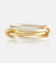 Solarium 18 Kt Yellow Gold And Sterling Silver Linked Rings in Silver - Spinelli Kilcollin | Mytheresa Linked Rings, Rings In Silver, The Constellations, Linking Rings, Jewelry Inspo, Constellations, Rose Gold Ring, Handmade Silver, Sapphire Ring